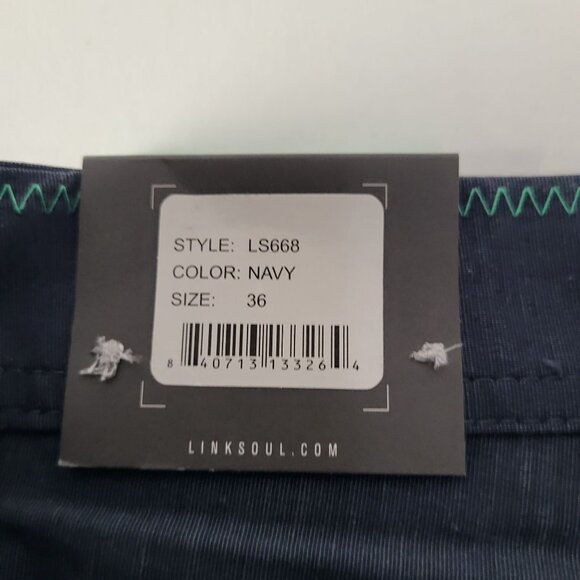 LINKSOUL Men's Hybrid Boardwalker Shorts Navy aztec print SZ 36 LS668 Swim Trunk - Picture 5 of 9